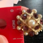 Vintage Purple,Gold and pearl screw back earrings Photo 1