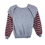 Julie Girl Vintage Gray Red Striped Light Crew Neck Sweatshirt Made in USA Sz M Size M Photo 0