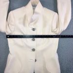 Carlisle Wool Blazer Jacket Women 10 Single Breasted Button Front Neutral Cream Photo 4