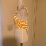 ZARA  Halter Neck Satin Effect Print Crop Top White Orange Size XS New With Tags Photo 13