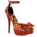 Iron fist LOCO KOKO PLATFORM HEELS Long Gone Orange Print w/ Charm on Strap sz 9 Photo 11