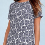 Lulus ‎ Taj Mahal Tour Blue Paisley Open Back Shift Dress SMALL Photo 0
