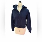 Aritzia  sweat fleece cozy fleece Navy Blue Hoodie Jacket size small, new Photo 1