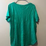 Tahari  Teal Short Sleeve V-Neck Top Photo 3