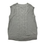 Showpo  Women's Grey Green Cable Knit V-Neck Sweater Vest Size L Sleeveless Photo 3