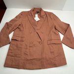 Bardot  100% Linen Oversized Blazer Terracotta Long Sleeve Womens SZ US 10 XL NEW Photo 1