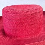 Liz Claiborne "Red Hat Villager" China Straw Hat - Red Hat Ladies Lightweight Photo 5