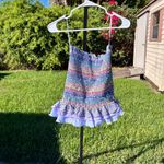 Petersyn Barrett Multicolor Smocked Stretch Minin Skirt Size XS Blue Photo 6