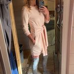 Front Row Shop Cotton Long Sleeve Sweatshirt Dress in Pale Pink Size Small Photo 9