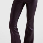 Free People NWT  Level Up Vegan Leather Slim Flare Pants Black Size 31 Retail $98 Photo 0