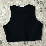 Babaton  Black Ribbed Crop Top Size Large Photo 0