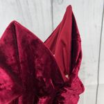 Lulus MEDIUM Red This Night Crushed Velvet Plunge Backless Fit Flare Mini Dress Photo 6