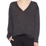 Free People  Movement Grey Vixen Split Neck Longsleeve Tee Photo 1