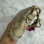 Coach y2k Stripe Pink White Tan Mini Purse Wristlet Photo 5