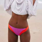 NEW Free People X Seea Vega Bikini Bottom large orange purple high cut Photo 0