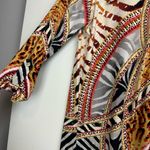 Peter Nygard Animal Print Abstract Tunic Top Sz Large Half Zip Blouse Photo 6