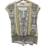 Lucky Brand  Floral Front‎ Tie Top Womens Size S Sleeveless Boho Multicolor Photo 0