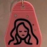 Handmade Virgo Zodiac Stars Retro Motel Pink Black Keychain Photo 0