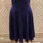 Free People  Beaded Sleeveless Tulle Floral Midnight Glimmer Skater Dress Medium Photo 4