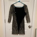 Diane Von Furstenberg DVF  Zarita Gold Black Lace Dress Photo 6