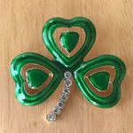Shamrock Pin Brooch Austrian Crystals St Patricks Photo 0