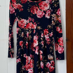Pink Lily  Navy Floral Long sleeve Dress with pockets small Photo 0