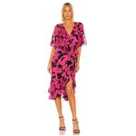 Diane Von Furstenberg NWT  Zion Wrap Dress Camellias Black Photo 1
