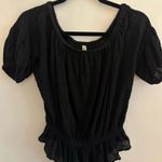 Free People Gauze Black Off the Shoulder Peplum Top Photo 0