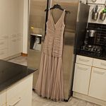 Sorella Vita 💕 Plunging V-Neck Bridesmaid Dress Tulle 8860 Stardust Taupe 12 NWT Photo 1