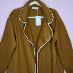 Women's Double Long Sleeved Braided Lapel Long Coat Loose 80s Jacket. Size S Brown Photo 2