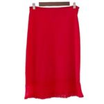 Shadowline Vintage Red Lace Trimmed Slip Skirt Size Medium Photo 0