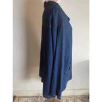 Blair Vintage‎ 90’s  Blue Denim Embroidered Floral Jean Shacket Top Plus Size XL Photo 4