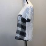 Studio West  Apparel white black checkered lace pocket blouse Photo 3