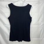 Preswick & Moore EUC  women’s solid black‎ ribbed textured sleeveless tank top L Photo 2