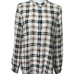 Equipment Womens Long Sleeve Silk Button Up Shirt Slim Signature Plaid Sz Small Photo 0