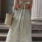 H&M Wildflower Print Ruffle Apron Tea Dress M Photo 2