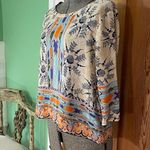 Maeve Anthropologie Boho Printed 100% Silk Sidney Blouse - Sz 8P Photo 4