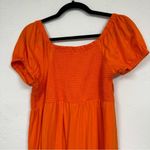Daily Practice Orange Tiered Summer Dress Womens M Smocked Puff Shoulder Cottage Size M Photo 8