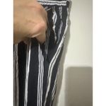 Waverly Grey Striped Pants Women's Size S Black White Drawstring Casual Photo 2