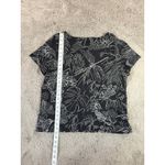 Chico's Women's Black Floral Leaf Jaguar Print Crew Neck Knit Top Size 3 Photo 4