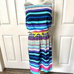 Shelby & Palmer striped yellow belt sleeveless dress Photo 0
