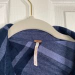 Free People  Rainy Day Oversized Plaid Tunic Dark Blue Size Small Casual Fall Photo 3