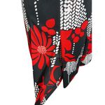Vintage 60s Sears Crestknit Mod Dress XS S Tag Jr 9 Black‎ Red Floral Scarf Mod Photo 6