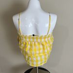 AQUA NWT Bloomingdale's  Yellow Gingham Smocked Tiered Top Photo 1
