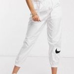 Nike  White Woven Swoosh High Rise Belted Cargo Jogger Pants Size M Photo 0