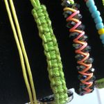 Lot of 5 Colorful Green Yellow Shroom Boho Beaded Adjustable Bracelets Photo 3