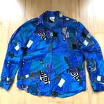 Bobbie & Brooks Vintage 1980’s Bobbie Brooks Abstract Print Button Up Shirt Blue Medium Photo 0