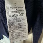 Gap  Womens Crochet Crewneck Pullover Sweater Long Sleeve Navy Blue Small Coastal Photo 3