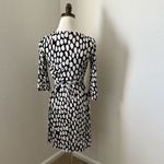 Diane Von Furstenberg  Wrap Dress Silk Geometric Black White Mini‎ Women Sz 4 DFW Photo 3