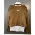 Madden NYC Jacket Womens 2XL Brown Faux Suede Sherpa Lined Open Front Cozy Size XXL Photo 2